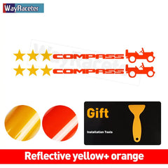 Jeep Compass Willy Edition Star Decal Kit – Reflective Vinyl | Hood, Trunk & Door Pillar (2 Pcs)