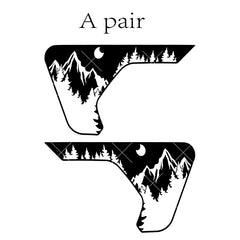 Mountains and Trees Car Stickers Decoration Fender Vent Exterior Accessories Vinyl Decals for Jeep Wrangler JL JLU JT 2018-2026