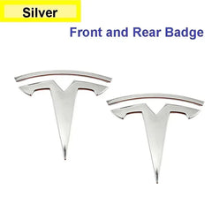 For Tesla Model 3 Mode Y Zinc Alloy Car Front Hood Logo Sticker Styling Auto Body Rear Trunk Emblem with Radian Accessories