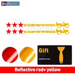 Jeep Compass Willy Edition Star Decal Kit – Reflective Vinyl | Hood, Trunk & Door Pillar (2 Pcs)