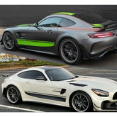 AMG Racing Hood Stripe & Waistline Decal for Mercedes-Benz AMG GTR / GTS / C63 | Green Vinyl Graphics
