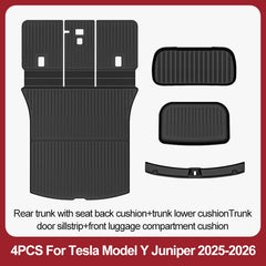 For Tesla New Model Y Juniper Premium/Performance 2025+ TPE Floor Mats Luggage Mat Wear-resistant Foot Pads ModelY Trunk Mats