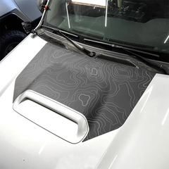 Topographic Map Hood & Scoop Decal Kit for Toyota 4Runner | Matte Black Vinyl Graphics