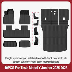 For Tesla New Model Y Juniper Premium/Performance 2025+ TPE Floor Mats Luggage Mat Wear-resistant Foot Pads ModelY Trunk Mats