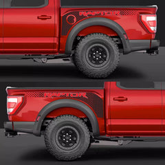 Tracery Splash Hood, Bedside & Letter Stripe Decal for Ford F-150 Raptor (2021–2023) | Vinyl Graphics Kit