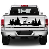 Hunting Deer & Trees Tailgate Decal | 4x4 Off-Road Vinyl Sticker for Pickup Trucks & SUVs