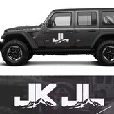 Mountain & Letter Blackout Decal Kit for Jeep Wrangler JK/JL (2007–2020) | Full Body Vinyl