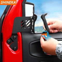 SHINEKA Iron Car Front Door Side Water Cup Bracket Drinks Holders For Jeep Wrangler JL Gladiator JT 2018 Up Interior Accessories