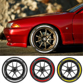 3D Tire & Rim Wall Blade Stickers | White/Red/Yellow OLPAY Tyre Decal