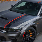 Dodge Challenger & Charger Full Racing Stripe Decal Kit – Hood, Roof & Tail Wrap | Demon-Style Sport Graphic | Style A or B