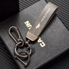 Leather Alloy Keychain Keyring Pendant for Ford Mustang / Fiesta / Focus / Mondeo | Gift