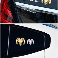 3D Metal Chrome Ram Head Emblem Badge for Dodge | Car Body Rear Trunk Styling Sticker