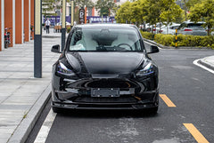 Front Bumper Lip Splitter for Tesla Model Y (2019–2024) | Carbon Look, Matte Black & Gloss Black ABS