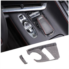 Real Carbon Fiber Cover For Chevrolet Corvette C8 2020 2021 2022 2023 Car Console Gear Shift Button Sticker Accessories