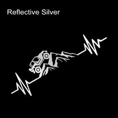 Reflective Heartbeat Off-Road Mountain Climb Vinyl Sticker – 4x4 Truck Windshield & Bumper Decal | 4 Colors