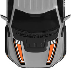 Custom Matte Black Engine Hood Stripe Kit | Front Graphics for Ford Raptor / Mustang