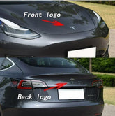 Zinc Alloy Front Hood Logo Sticker for Tesla Model 3 / Model Y | Auto Body Styling Emblem