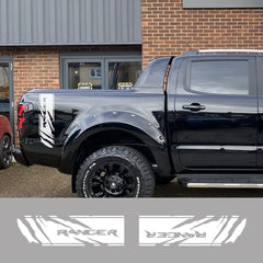 Rear Bed Side Stripe Decal for Ford Ranger Raptor | 2-Piece Vinyl Trunk Graphic
