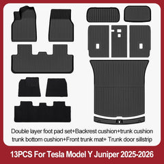 For Tesla New Model Y Juniper Premium/Performance 2025+ TPE Floor Mats Luggage Mat Wear-resistant Foot Pads ModelY Trunk Mats