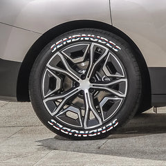 SENDNUDES 3D Tire Letter Stickers for 4 Tires | 8pc Waterproof PVC