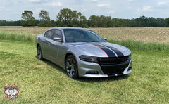 Car Stickers twin two-tone rally stripe fits all models from 2005 onwards FOR Dodge Charger GT R/T Scat Pack Hellcat Demon T/A