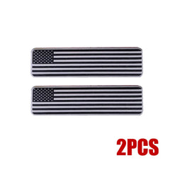 2pcs Black Metal USA American Flag Car Tuning Emblem Badge Motorcycle Sticker Fairing Car Accessories Exterior Parts