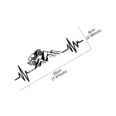 Reflective Heartbeat Off-Road Mountain Climb Vinyl Sticker – 4x4 Truck Windshield & Bumper Decal | 4 Colors