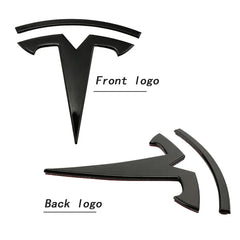 For Tesla Model 3 Mode Y Zinc Alloy Car Front Hood Logo Sticker Styling Auto Body Rear Trunk Emblem with Radian Accessories