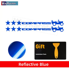 Jeep Compass Willy Edition Star Decal Kit – Reflective Vinyl | Hood, Trunk & Door Pillar (2 Pcs)
