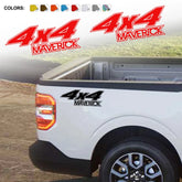 4x4 Rear Bed Side Decal for Ford Maverick XL / XLT / Lariat (2022) | Vinyl Truck Sticker