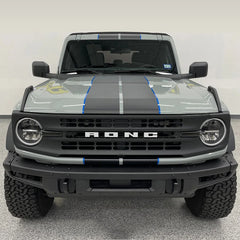Matte Black Double Stripe Hood Scoop Decal for Ford Bronco (2021–2023) | Personalized Vinyl Overlay