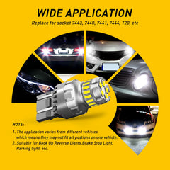 AUXITO T20 7443 W21/5W 6500K Canbus LED | 2pc Parking Brake Signal