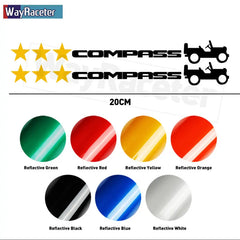 Jeep Compass Willy Edition Star Decal Kit – Reflective Vinyl | Hood, Trunk & Door Pillar (2 Pcs)