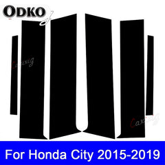 Pillar Posts for Honda City 2015 2016 2017 2018 2019 Door Window Trim Cover Kits Stickers Auto Styling Exterior Parts