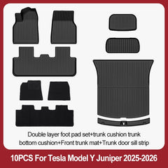 For Tesla New Model Y Juniper Premium/Performance 2025+ TPE Floor Mats Luggage Mat Wear-resistant Foot Pads ModelY Trunk Mats
