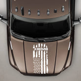USA Flag Engine Hood Decal for Dodge RAM HEMI / Rebel / TRX | Bonnet Vinyl Graphic