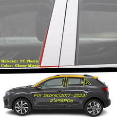 For Kia Stonic/KX1 2017 2018 2019 2020-2024 Car TPU/Glossy Mirror Pillar Post Cover Door Trim Window Molding Sticker Accessories