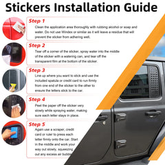 Rear Door Window Glass Decoration Cover Trim Decals for Jeep Wrangler JL JT 2018 2019 2020 2021 2022 2023 2024 2025 Accessories