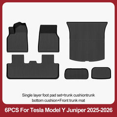 For Tesla New Model Y Juniper Premium/Performance 2025+ TPE Floor Mats Luggage Mat Wear-resistant Foot Pads ModelY Trunk Mats