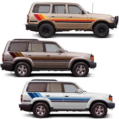 Tri-Color Waistline Stripe Decal for Toyota Land Cruiser 80 LC80 (1994–1997) | Blackout Vinyl Graphics
