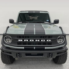 Matte Black Double Stripe Hood Scoop Decal for Ford Bronco (2021–2023) | Personalized Vinyl Overlay