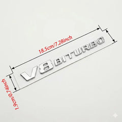 Chrome V8 BITURBO Fender Side Badge Emblem Decal for Mercedes-Benz AMG | Logo Sticker