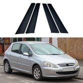 Glossy Black Pillar Post Door Trim Sticker for Peugeot 307 (2001–2008) | Window Decoration Cover