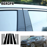 Fit For Toyota RAV4 2019 2020 2021 2022 2023 Glossy Piano Black Pillar Posts Window Decor Door Side Mouliding Trim Cover