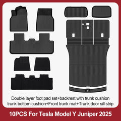 For Tesla New Model Y Juniper Premium/Performance 2025+ TPE Floor Mats Luggage Mat Wear-resistant Foot Pads ModelY Trunk Mats