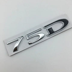 For Tesla MODEL 3 S X Y 75D 85D 90D 100D Rear Boot Trunk Tailgate Emblem Badge Sticker 3D Metal Car Styling Accessories