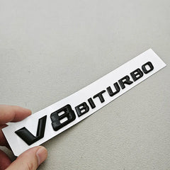 3D ABS Chrome V8 BITURBO Emblem Fender Side Badge for Mercedes-Benz AMG | Decal Sticker