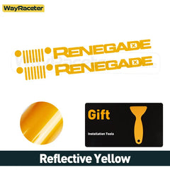 Jeep Renegade Hood & Fender Reflective Decal Kit – Grill Graphic Vinyl | Trailhawk, Sport (2 Pcs)