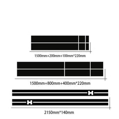 Full-Coverage Racing Stripe Kit | Door Side, Hood, Rear, Waistline & Skirt Vinyl Decal