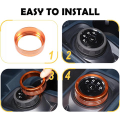 Aluminum Alloy Gear Shift Switch Button Ring Trim Cover | Mecha Style Knob (metyoucar ISO9001)